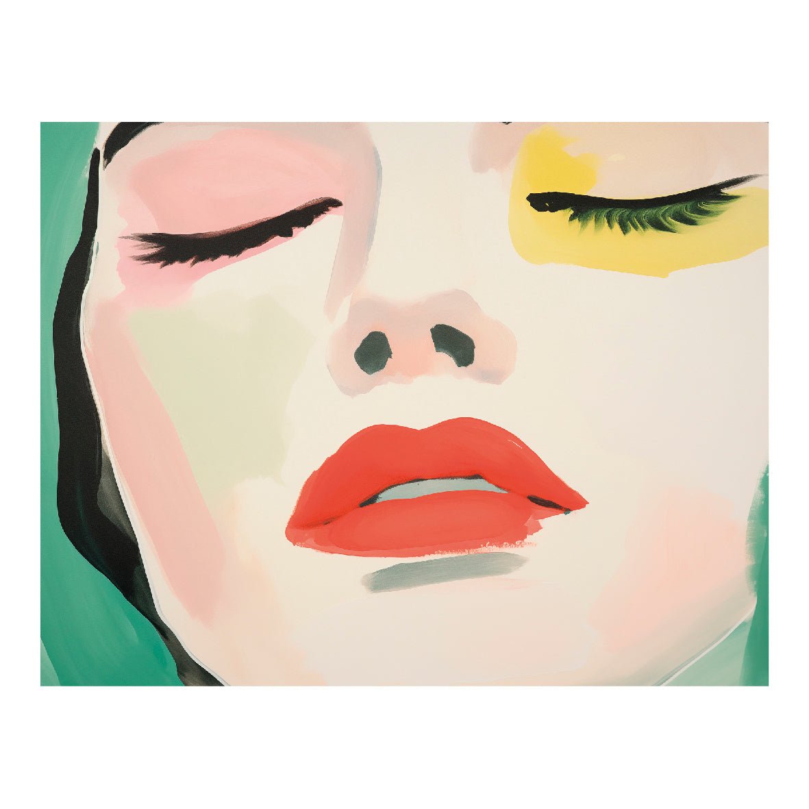 Decorative "Close your Eyes" Poster | High - Quality Print | Repositionable Adhesive - Pasquín