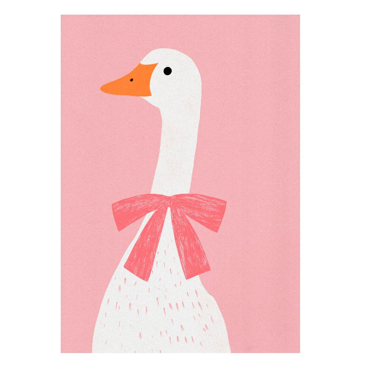 Decorative "Coquette Collection: Goose with a Bow" Posters | High - Quality Print | Repositionable Adhesive - Pasquín