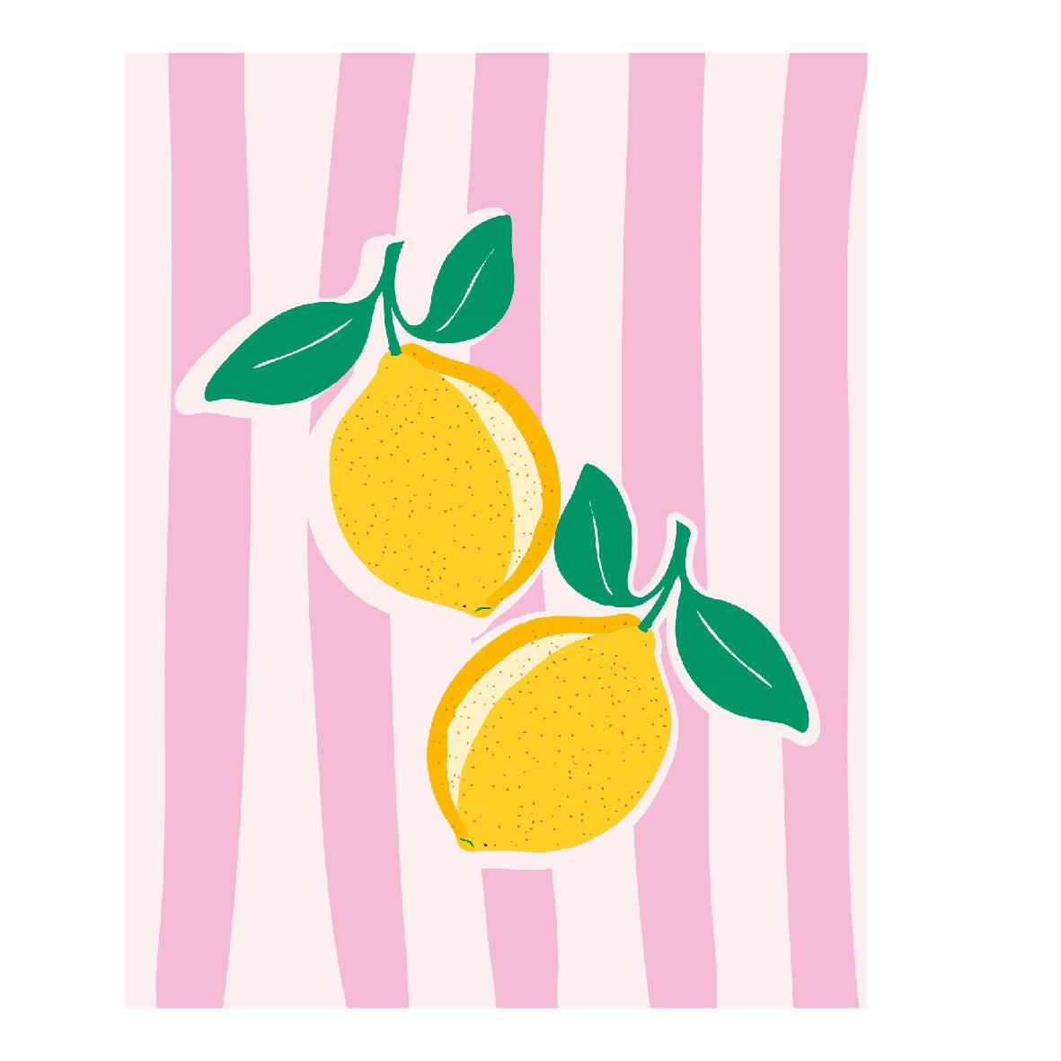 Decorative "Coquette Collection: Lemons in Pink" Poster | High - Quality Print | Repositionable Adhesive - Pasquín