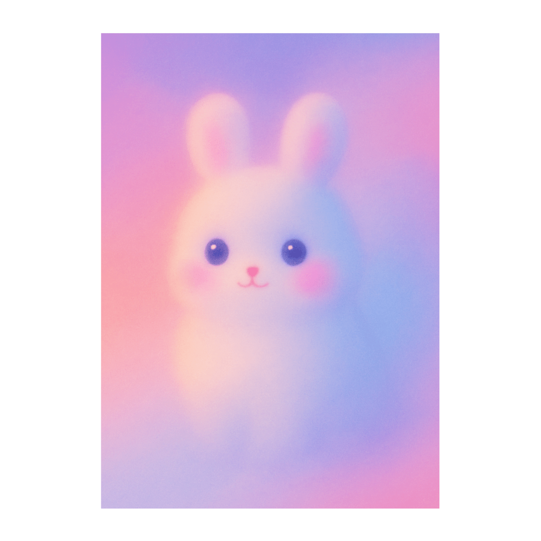 Decorative "Coquette Collection: Pink Bunny" Poster | High - Quality Print | Repositionable Adhesive - Pasquín