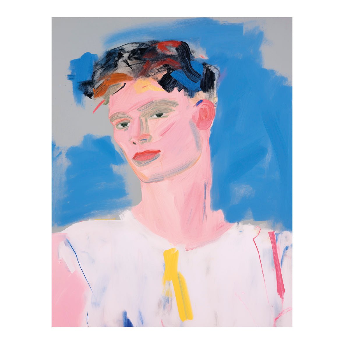 Decorative "Faces in Color" Poster | High - Quality Print | Repositionable Adhesive - Pasquín