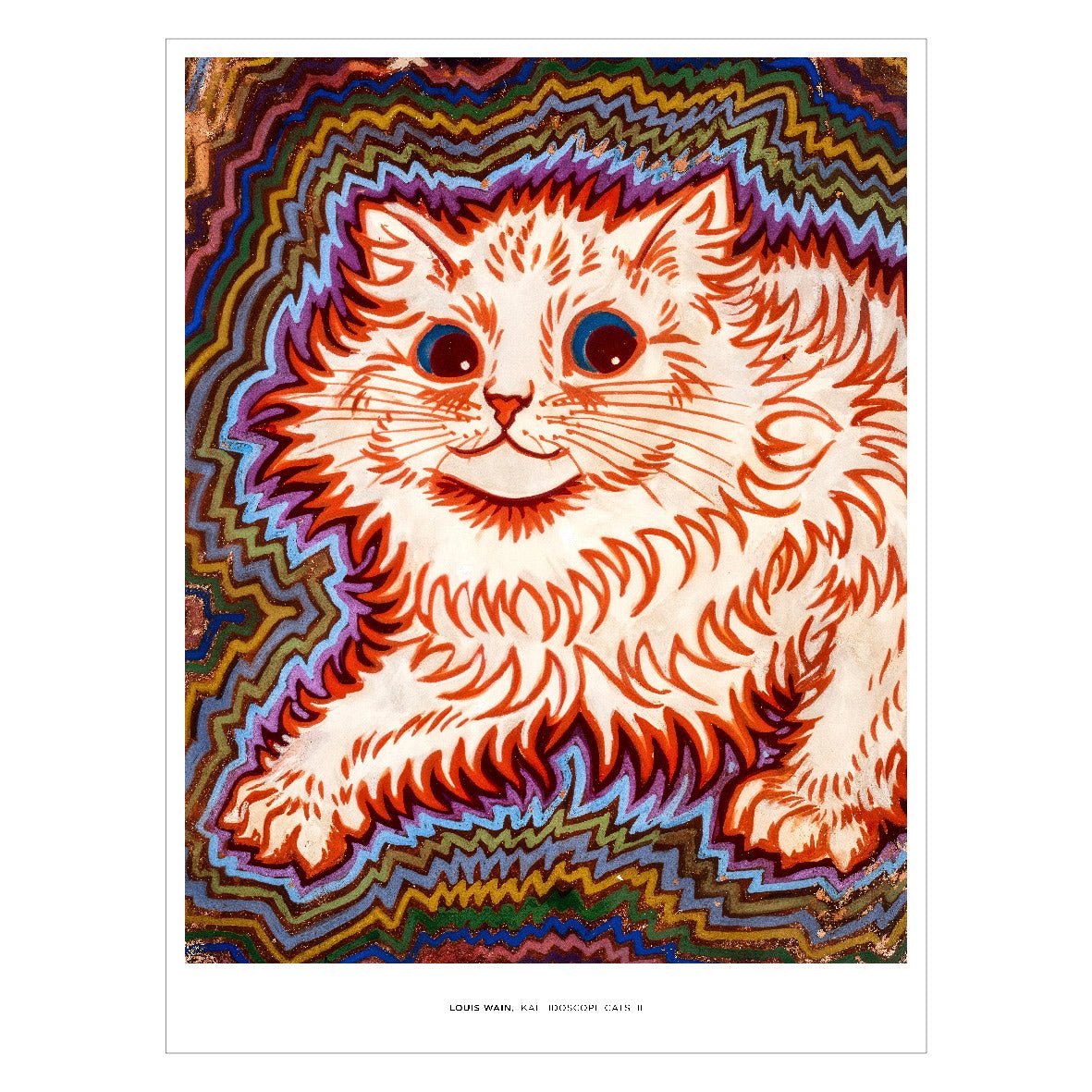 Decorative "Kaleidoscope Cat" by Louis Wain Poster | High - Quality Print | Repositionable Adhesive - Pasquín