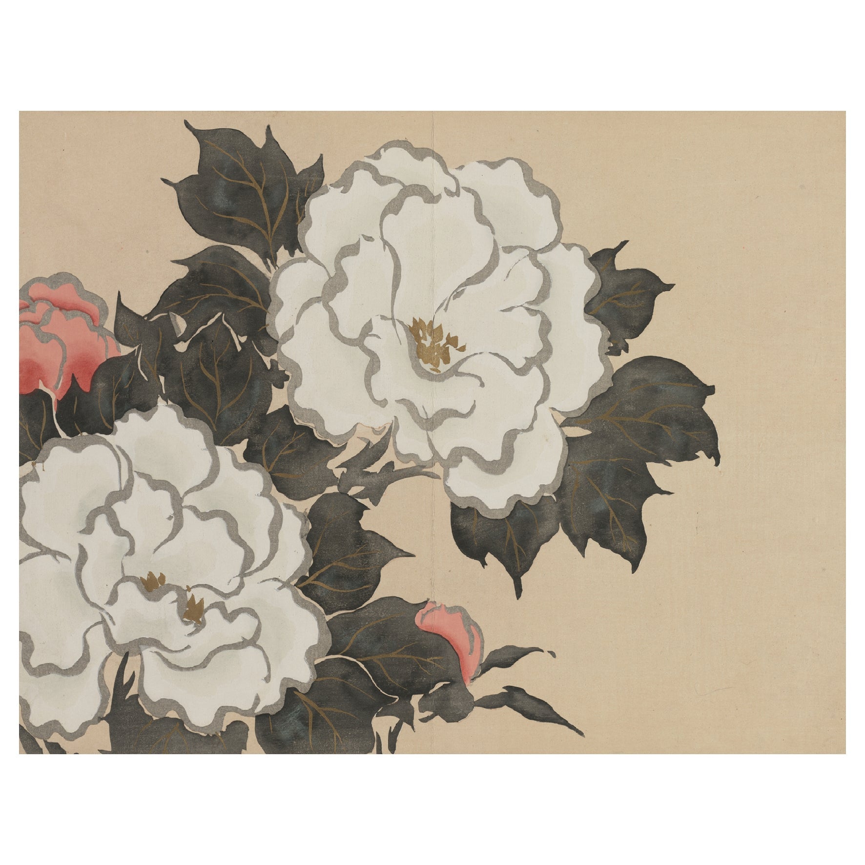 Decorative "Peonies (Fukamigusa) (1910)" by Kamisaka Sekka Poster | High - Quality Print | Repositionable Adhesive - Pasquín