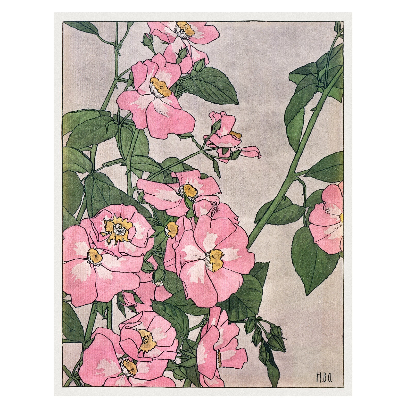 Decorative "Prairie Rose (1915)" by Hannah Borger Overbeck Poster | High - Quality Print | Repositionable Adhesive - Pasquín