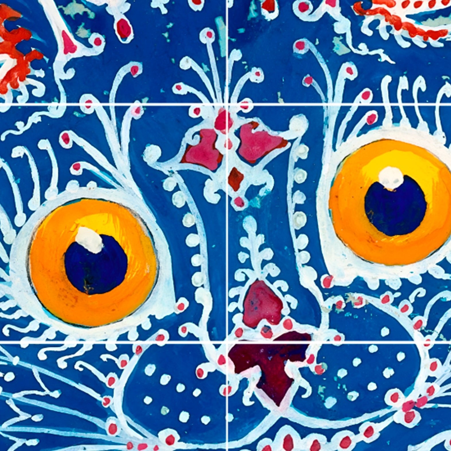 Decorative Removable Wall Tiles - Louis Wain "Cats" Design - Pasquín