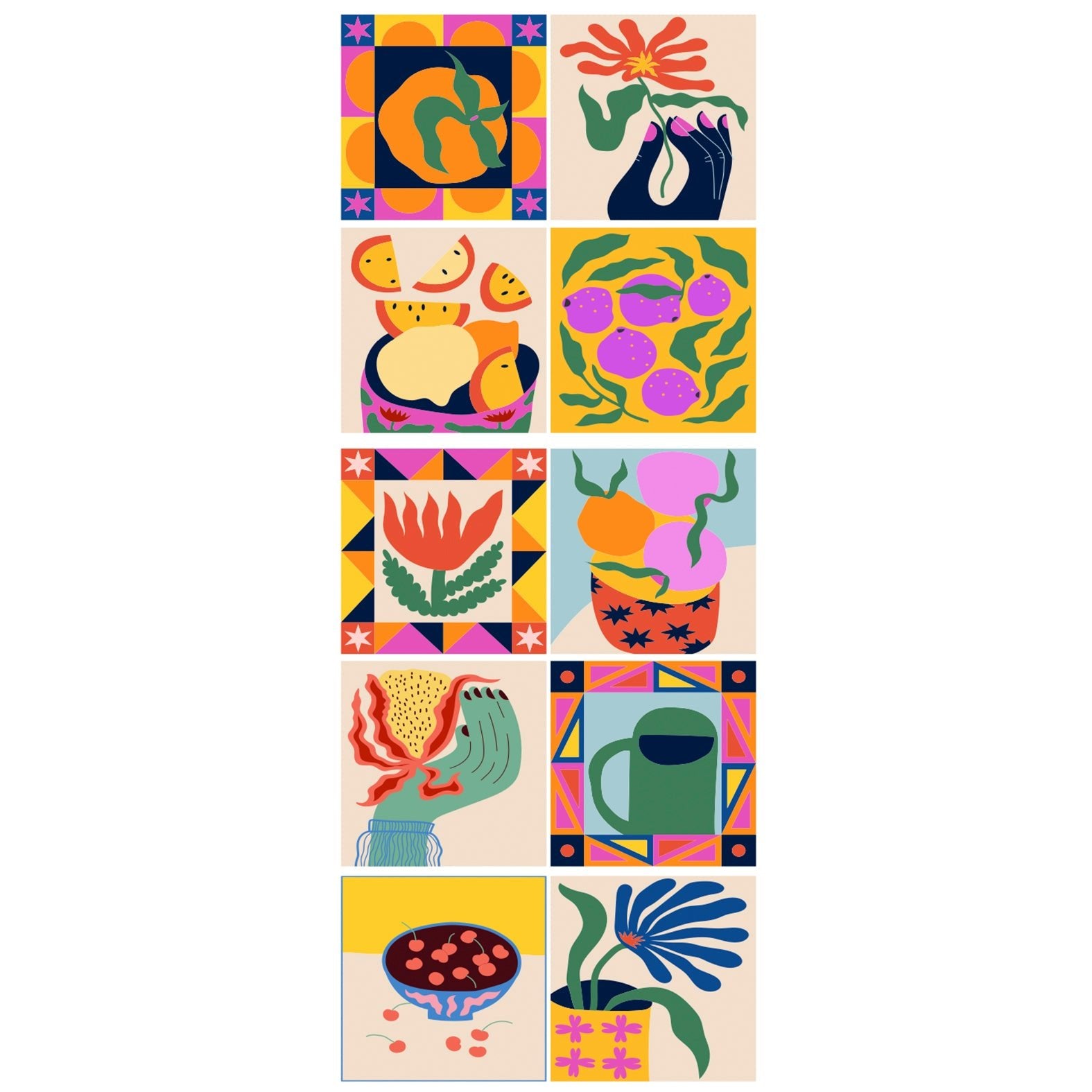 Decorative Removable Wall Tiles - Tropical Design - Pasquín