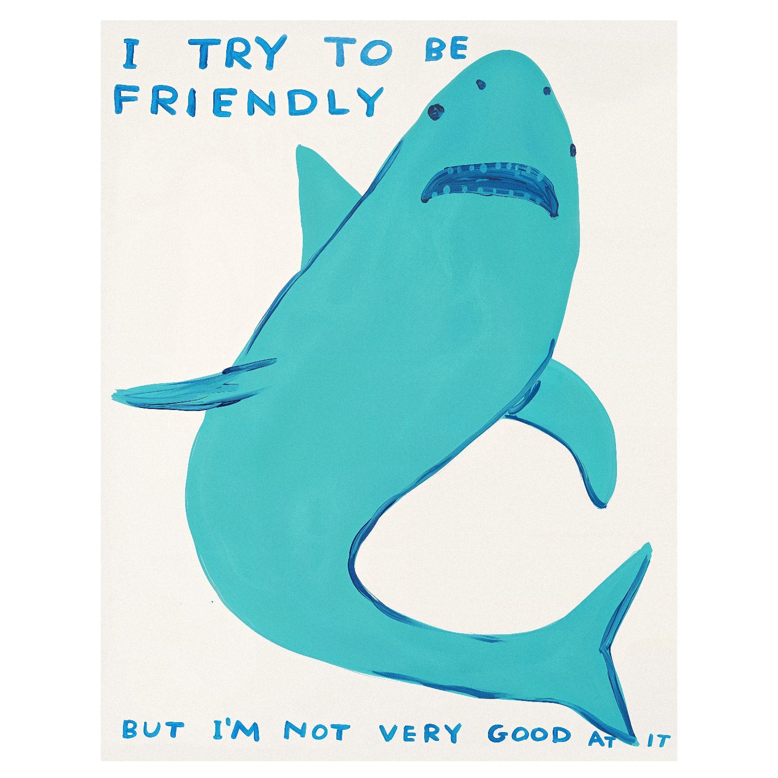 Decorative "Talking Animals: Shark" Poster | High - Quality Print | Repositionable Adhesive - Pasquín