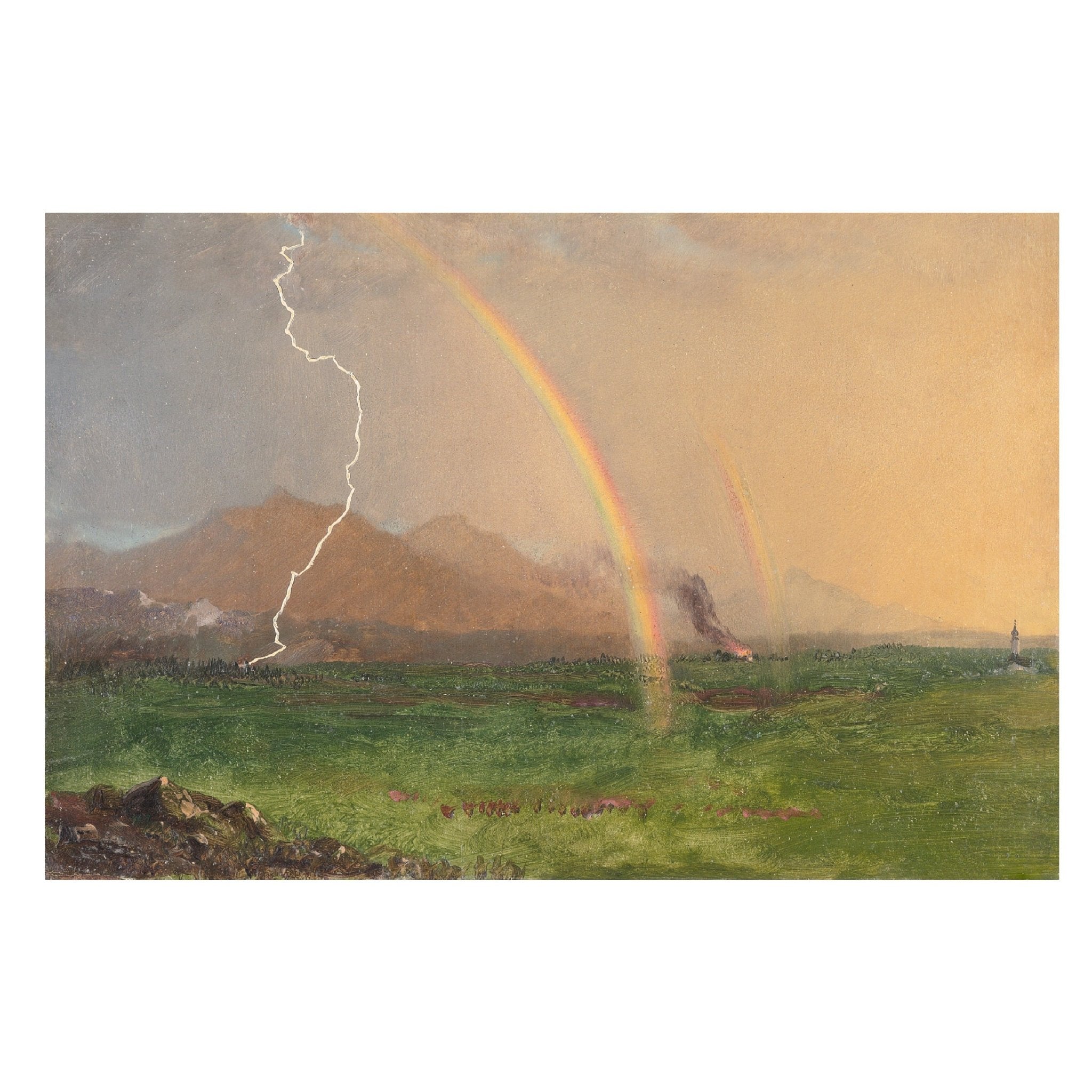 Decorative "Thunderstorm in the Alps (1868)" by Frederic Edwin Church Poster | High - Quality Print | Repositionable Adhesive - Pasquín