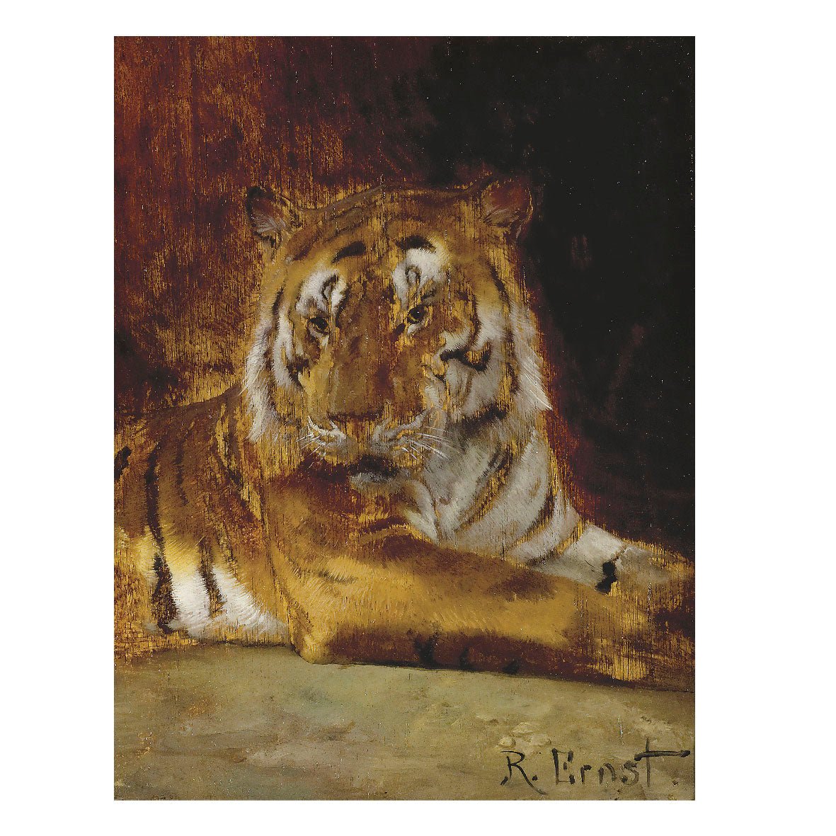 Decorative "Tiger (1860)" by Rudolf Ernst Poster | High - Quality Print | Repositionable Adhesive - Pasquín