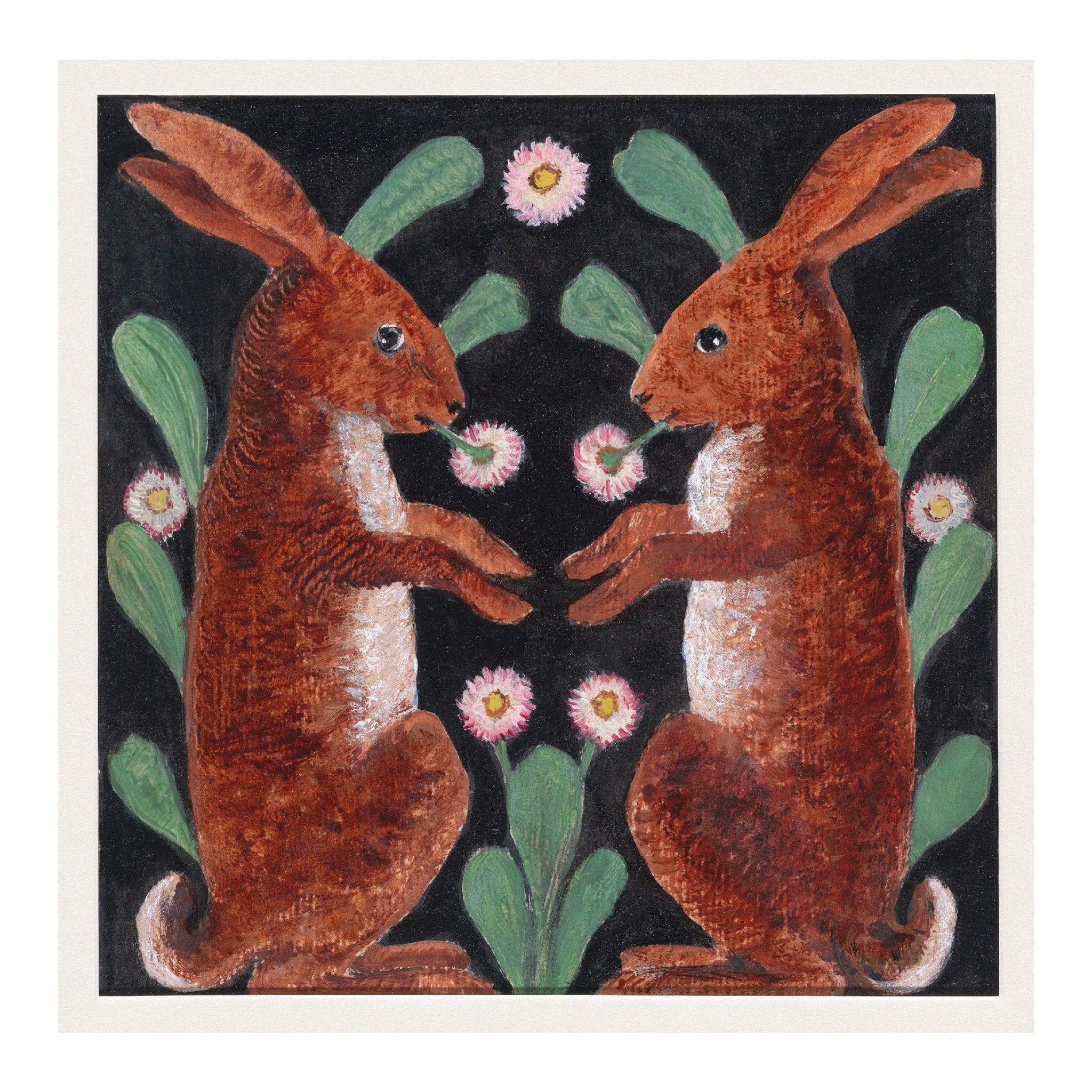 Decorative "Two Hares (1890)" by William Bell Scott Poster | High - Quality Print | Repositionable Adhesive - Pasquín