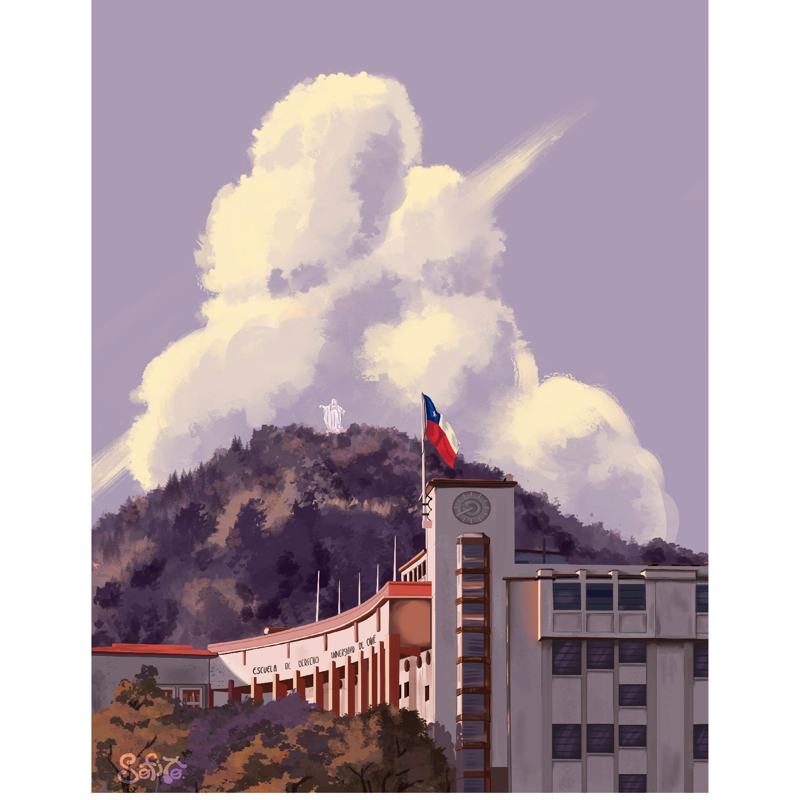 Decorative "U de Chile" by Sofito Poster | High - Quality Print | Repositionable Adhesive - Pasquín