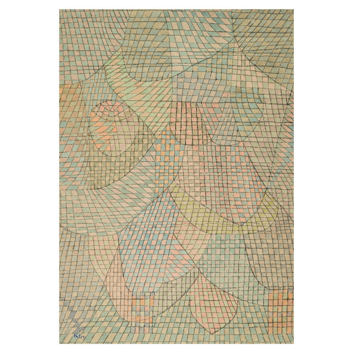 Decorative "Verschleiertes (1934)" by Paul Klee Poster | High - Quality Print | Repositionable Adhesive - Pasquín