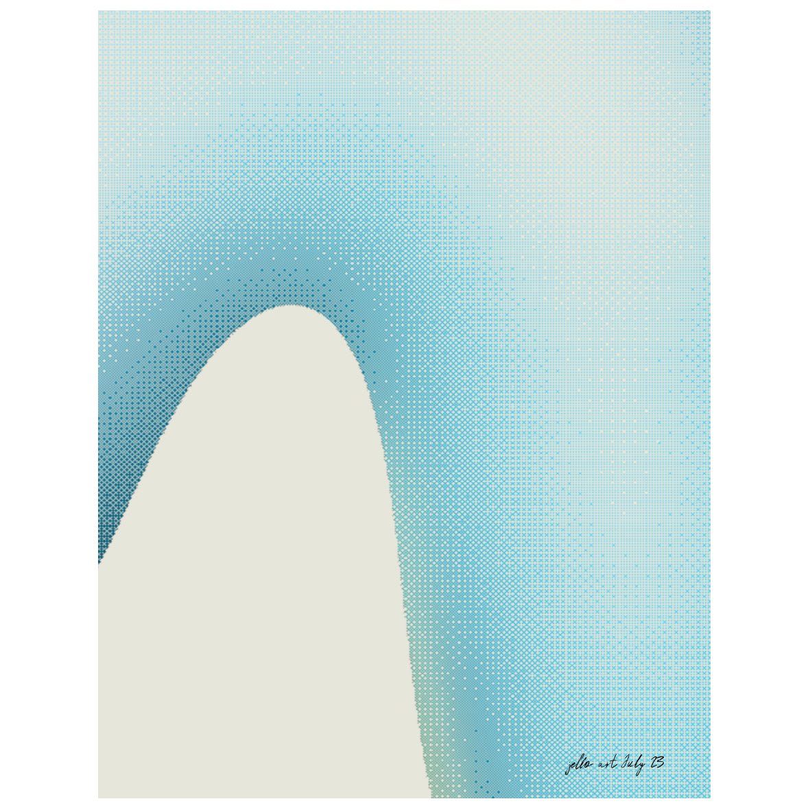 Blue Wavy Gradient Reusable Peel - and - Stick Poster - Pasquín