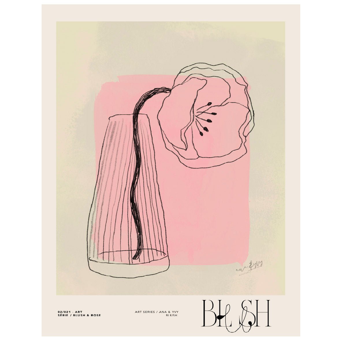 Blush and Rose Reusable Peel - and - Stick Poster by Ana & Yvy - Pasquín