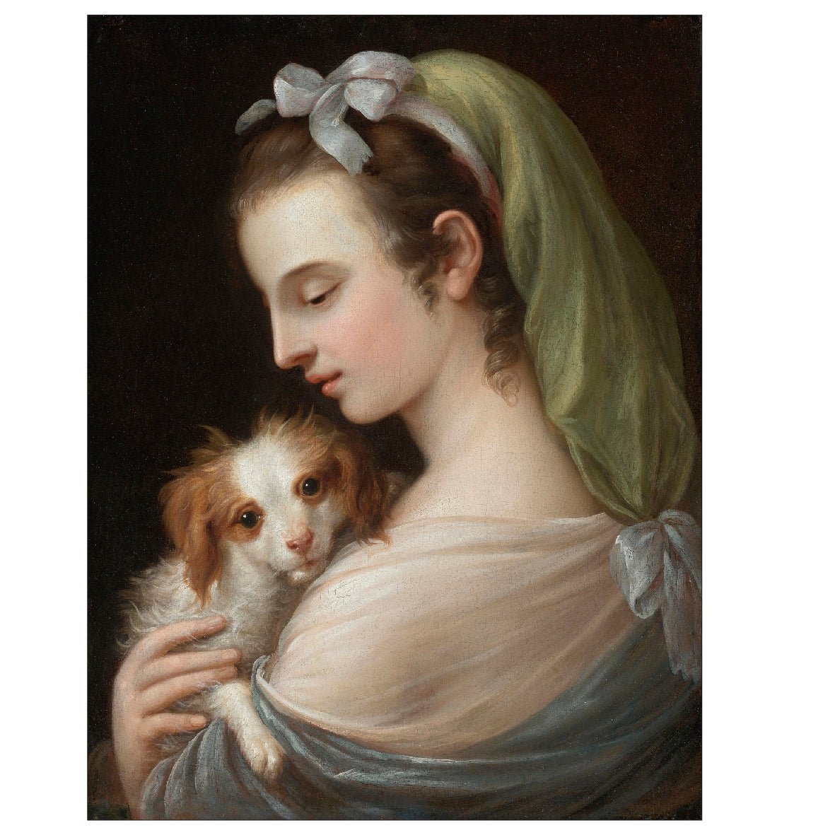 Decorative "A Woman With A King Charles Spaniel" por German School Poster | High - Quality Print | Repositionable Adhesive - Pasquín