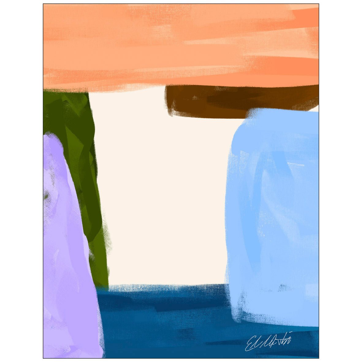 Decorative "Abstract Seaside" Poster | High - Quality Print | Repositionable Adhesive - Pasquín