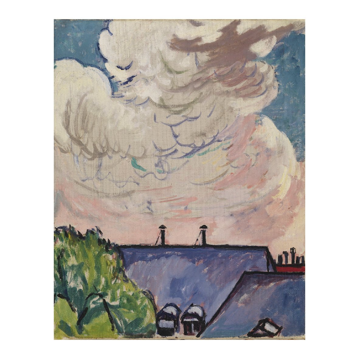 Decorative "Clouds (1910 - 1912)" by Henry Lyman Saÿen Poster | High - Quality Print | Repositionable Adhesive - Pasquín