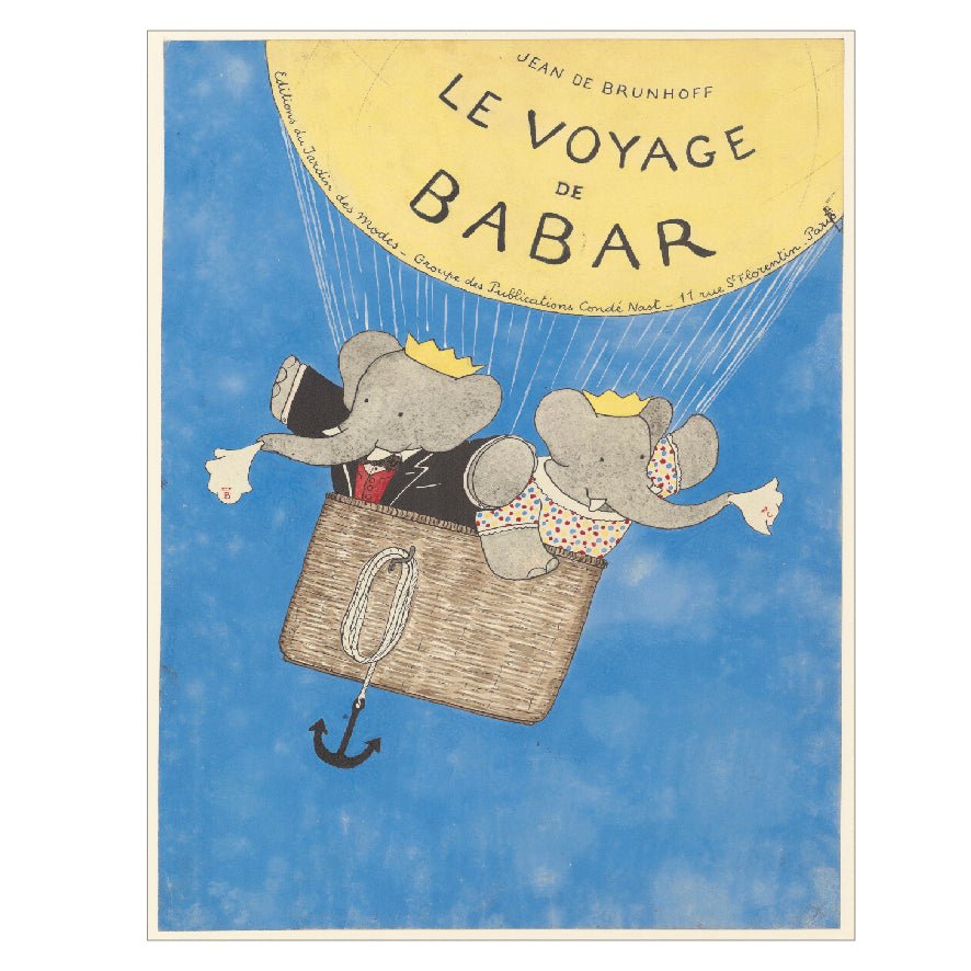 Decorative "Le Voyage de Babar" by Jean de Brunhoff Poster | High - Quality Print | Repositionable Adhesive - Pasquín