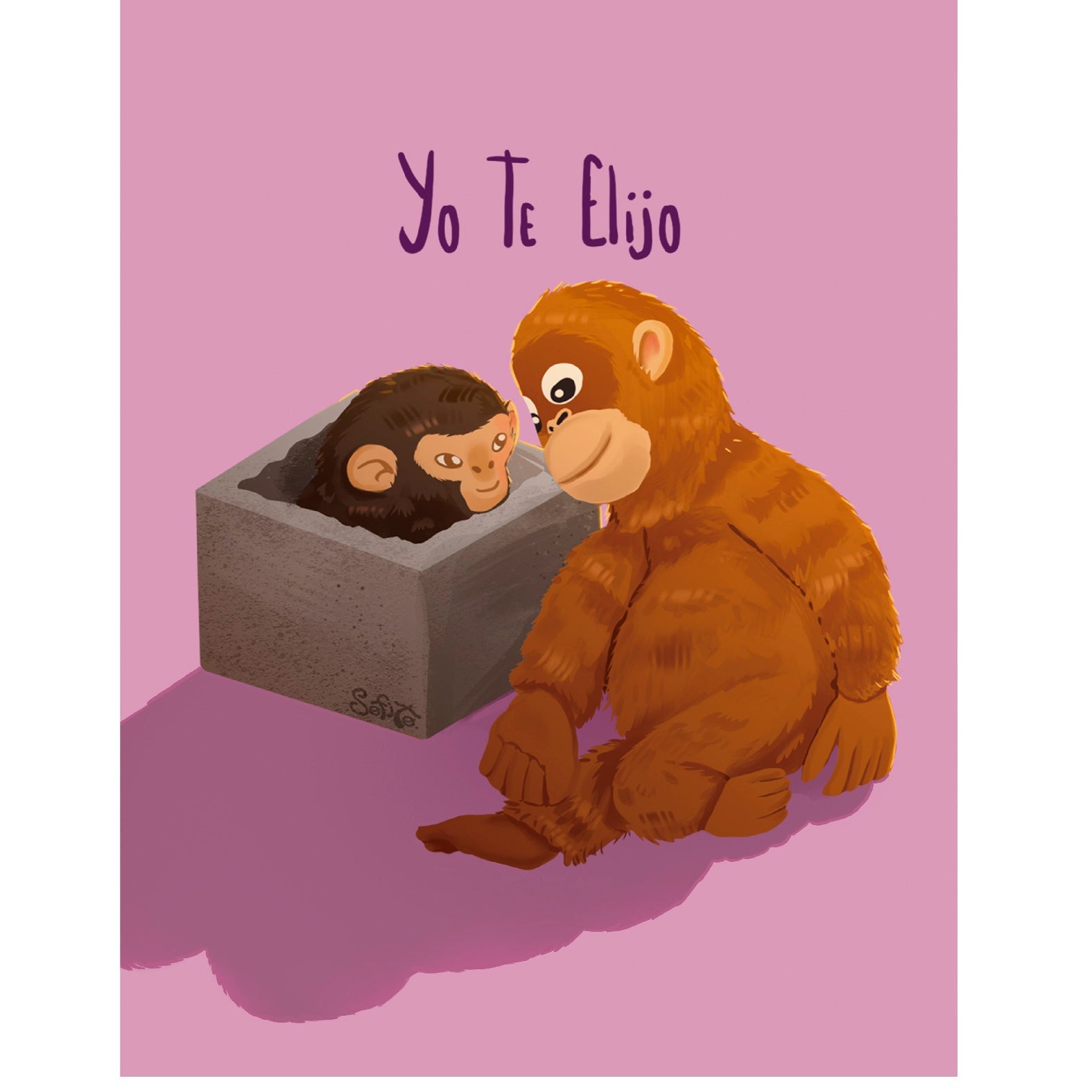 Decorative "Monito Punchi" by Sofito Poster | High - Quality Print | Repositionable Adhesive - Pasquín