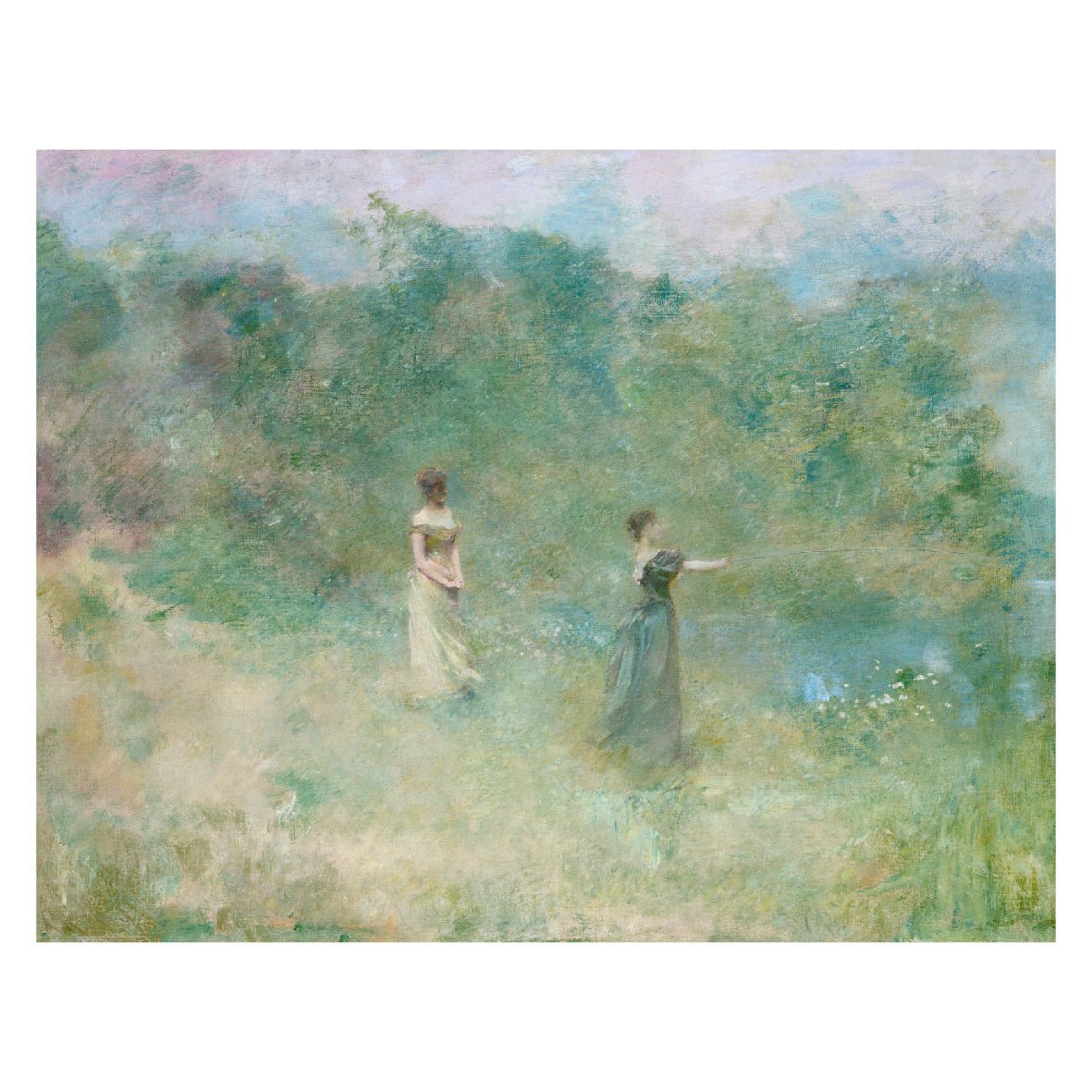 Decorative "Summer (1890)" by Thomas Wilmer Dewing Poster | High - Quality Print | Repositionable Adhesive - Pasquín