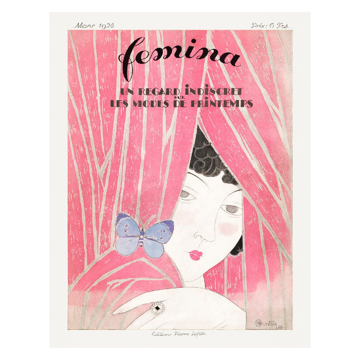 Decorative "The Fashion Magazine Femina (1928)" Poster | High - Quality Print | Repositionable Adhesive - Pasquín