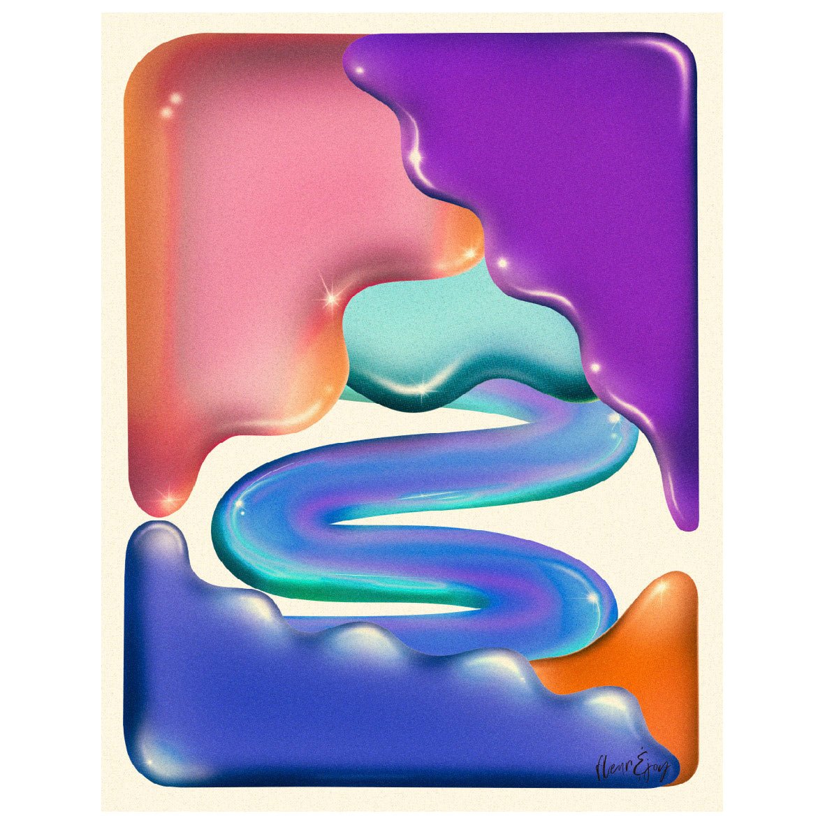 Play of Shapes Reusable Peel - and - Stick Poster - Pasquín