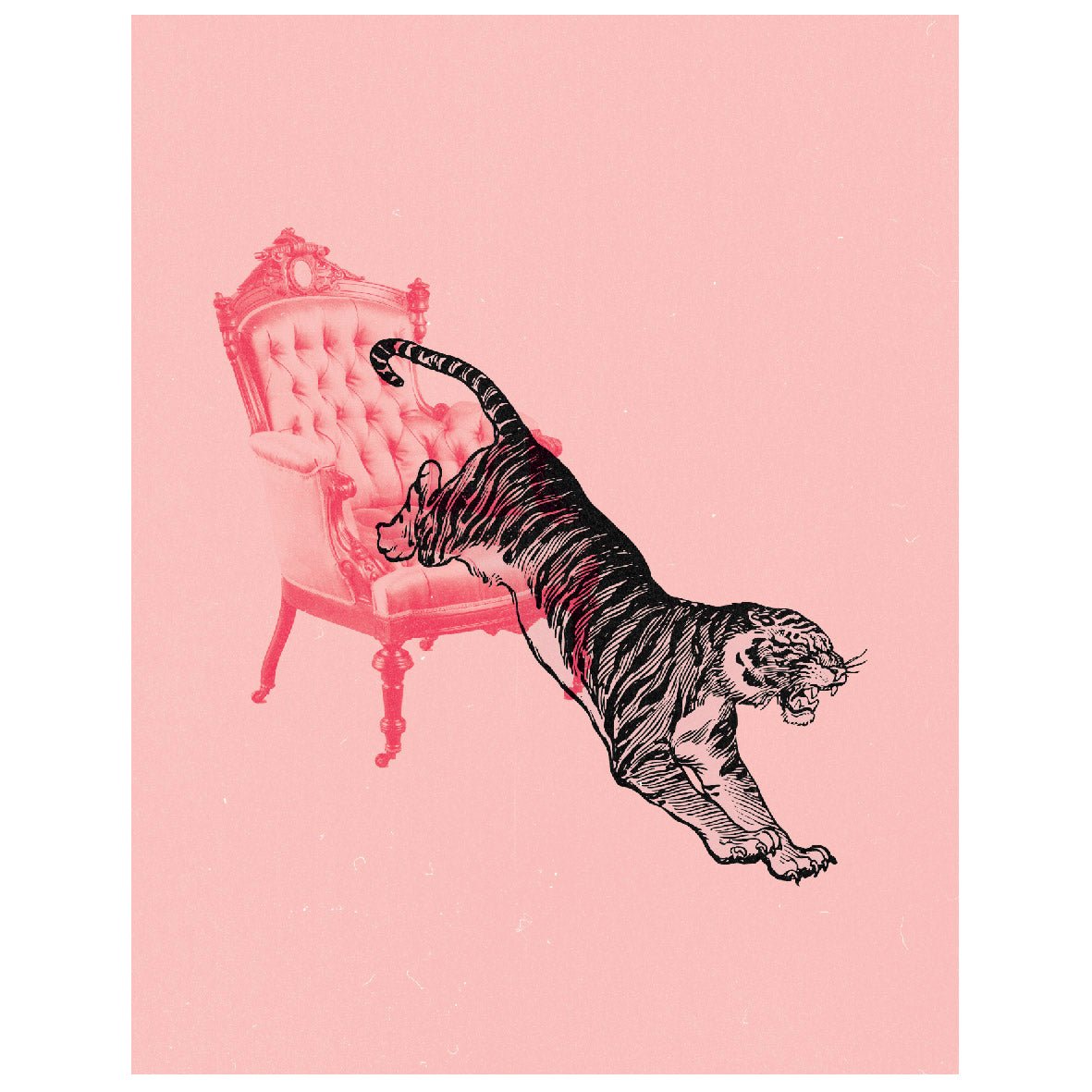 Sofa Tiger Reusable Peel - and - Stick Poster - Pasquín